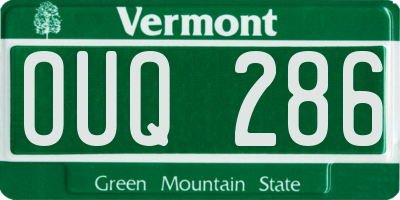 VT license plate OUQ286
