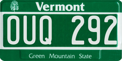 VT license plate OUQ292