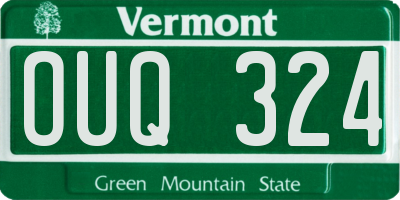 VT license plate OUQ324