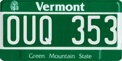 VT license plate OUQ353