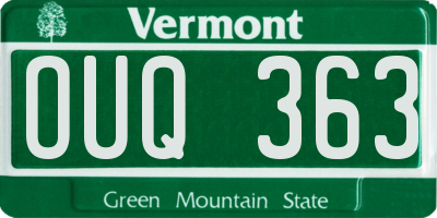 VT license plate OUQ363