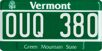 VT license plate OUQ380