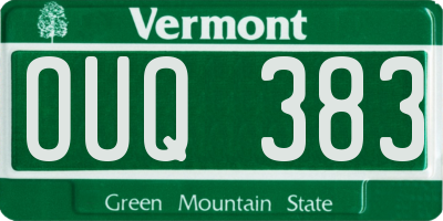 VT license plate OUQ383
