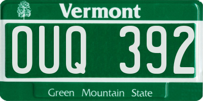 VT license plate OUQ392