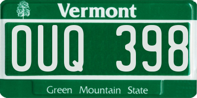 VT license plate OUQ398