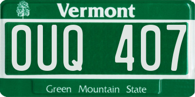VT license plate OUQ407