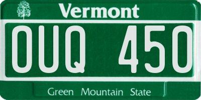 VT license plate OUQ450