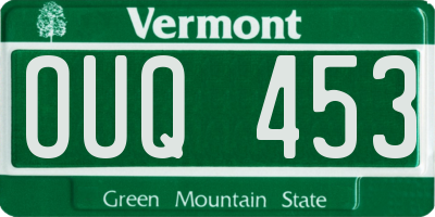 VT license plate OUQ453