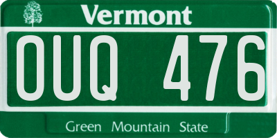 VT license plate OUQ476