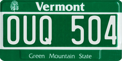 VT license plate OUQ504