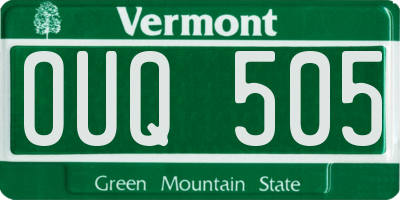 VT license plate OUQ505