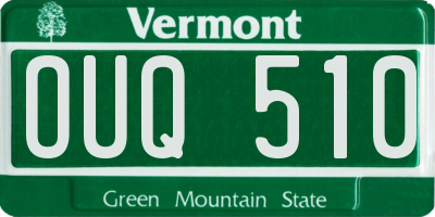 VT license plate OUQ510