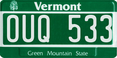 VT license plate OUQ533
