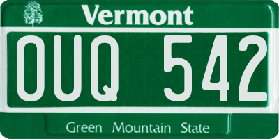 VT license plate OUQ542