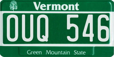 VT license plate OUQ546