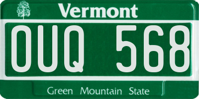 VT license plate OUQ568