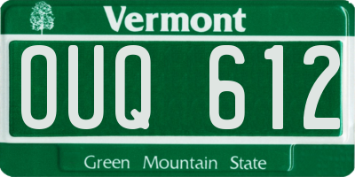VT license plate OUQ612
