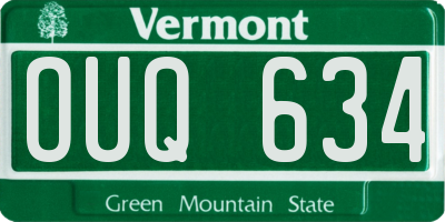 VT license plate OUQ634
