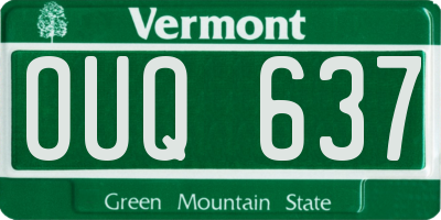VT license plate OUQ637