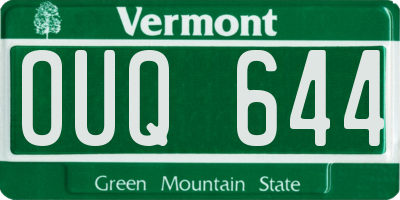VT license plate OUQ644