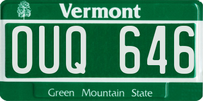 VT license plate OUQ646