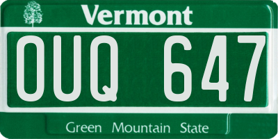 VT license plate OUQ647
