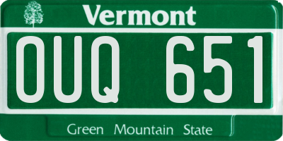 VT license plate OUQ651
