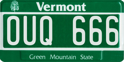 VT license plate OUQ666