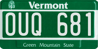 VT license plate OUQ681