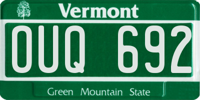 VT license plate OUQ692