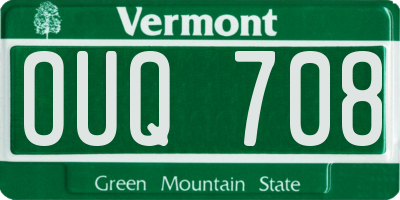 VT license plate OUQ708