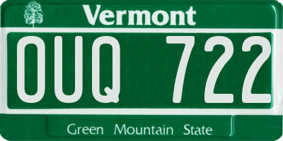 VT license plate OUQ722