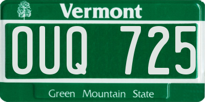 VT license plate OUQ725