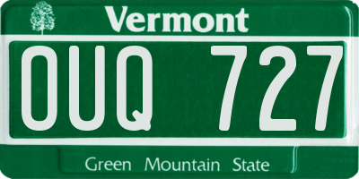 VT license plate OUQ727