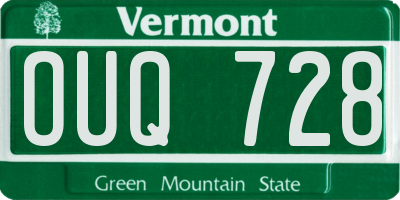 VT license plate OUQ728