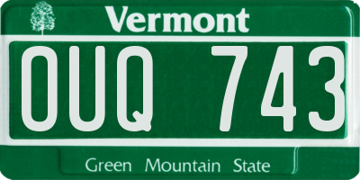 VT license plate OUQ743