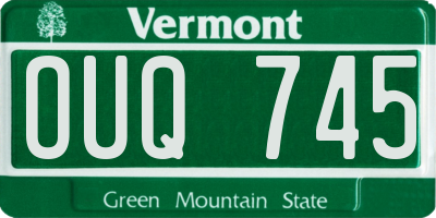 VT license plate OUQ745
