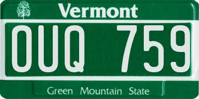 VT license plate OUQ759