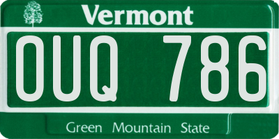 VT license plate OUQ786