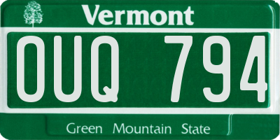 VT license plate OUQ794