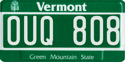 VT license plate OUQ808