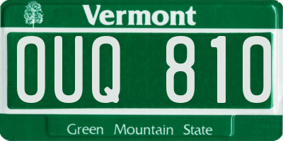 VT license plate OUQ810