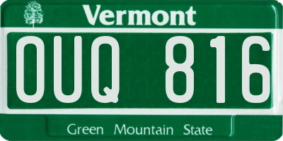 VT license plate OUQ816