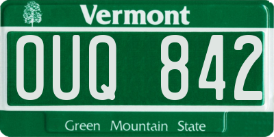 VT license plate OUQ842