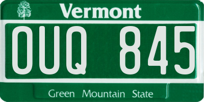 VT license plate OUQ845
