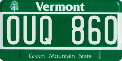 VT license plate OUQ860