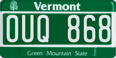 VT license plate OUQ868