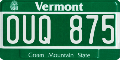 VT license plate OUQ875
