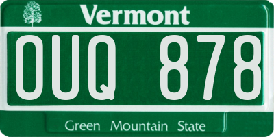 VT license plate OUQ878
