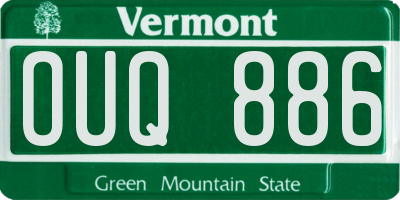 VT license plate OUQ886